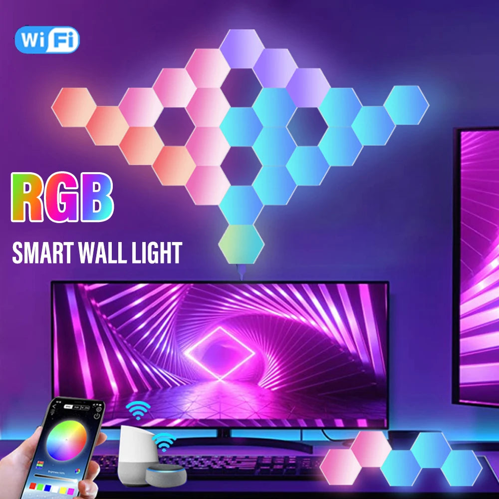 RGB Intelligent Hexagonal Wall Lamp