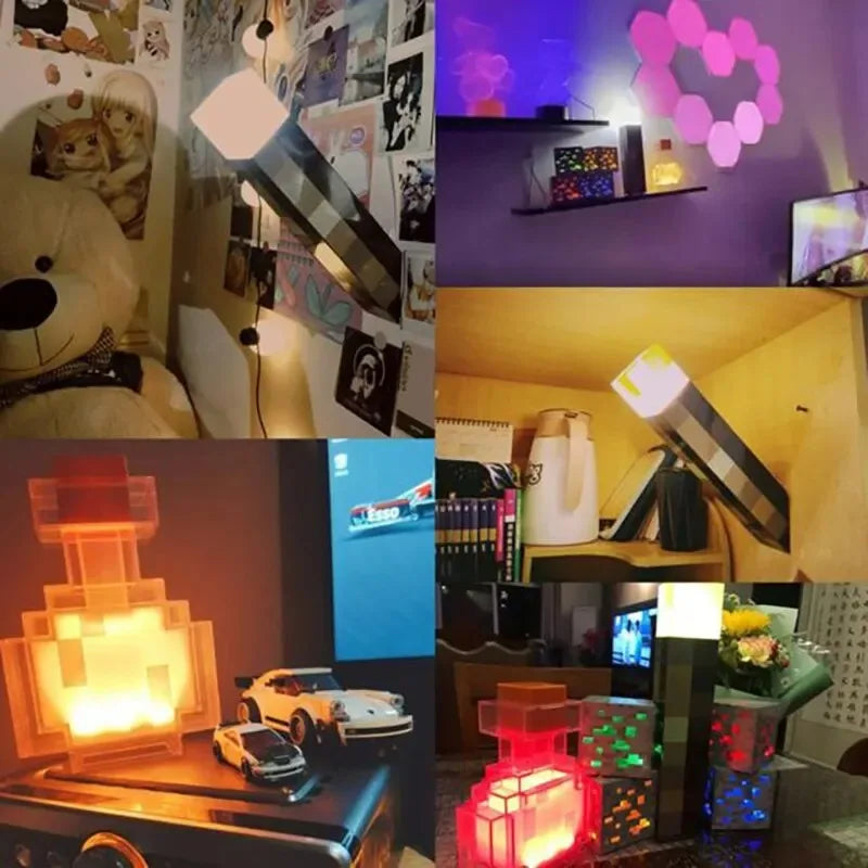 LED Night Light Minecraft Bottle